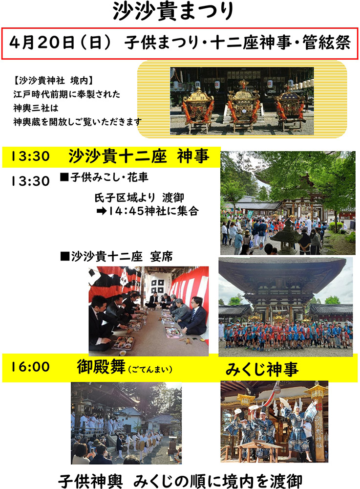 沙沙貴まつり 子供まつり・十二座神事・管絃祭